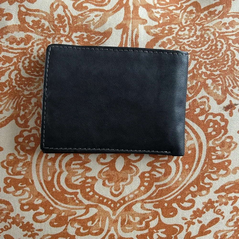 Men’s Steve Madden Genuine Leather Black Bifold Wallet RFID Protection